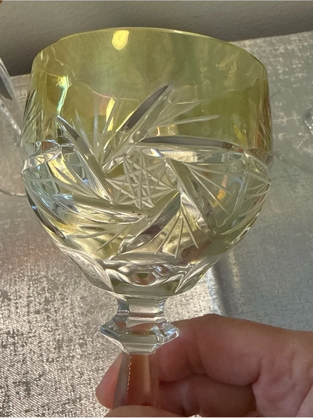 Multicolor Cut Crystal Wine Glasses - Set of 5